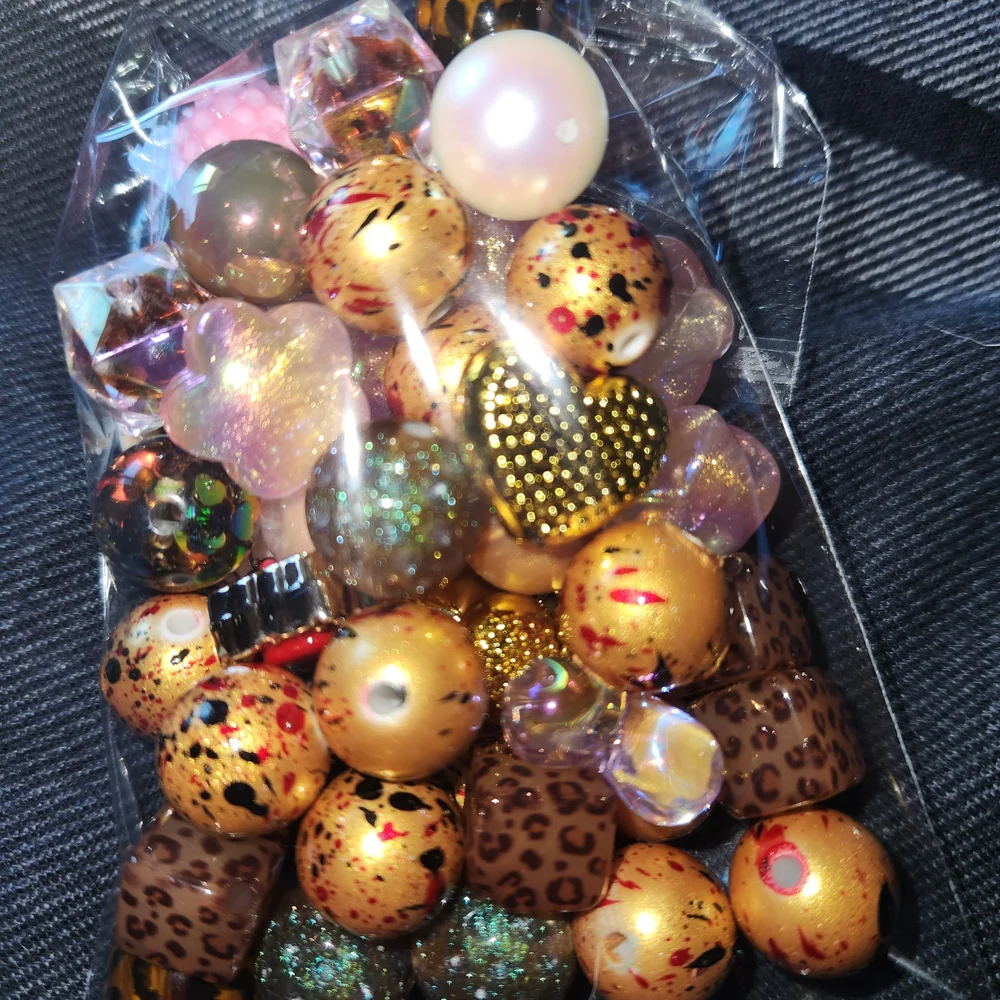 Gold And Pink Beads - Picture 2 of 2